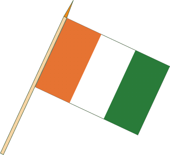 Stockflagge Elfenbeinküste ( VE 10 Stück ) 45 x 30 cm