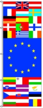 Flagge Europa alle Mitgliedstaaten 300 x 120 cm Marinflag