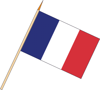 Stockflagge Frankreich (VE 10 Stück) 45 x 30 cm