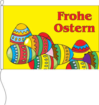 Flagge Frohe Ostern 9 Eier 90 x 60 cm