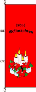 Hochformatflagge Frohe Weihnachten Kerzen 120 x 300 cm Marinflag