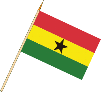Stockflagge Ghana ( VE 10 Stück ) 45 x 30 cm