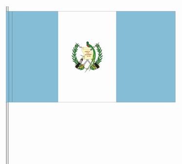 Papierfahnen Guatemala mit Wappen (VE 100 Stück) 12 x 24 cm