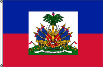Flagge Haiti mit Wappen 150 x 90 cm