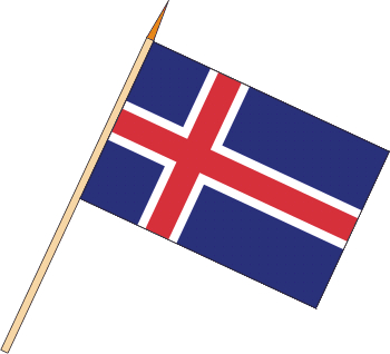 Stockflagge Island (VE 10 Stück) 45 x 30 cm