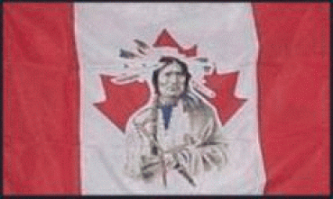 Flagge Kanada mit Indianer 90 x 150 cm