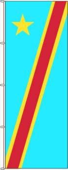 Flagge Kongo (Demokr. Republik, Kinshasa) 200 x 80 cm Marinflag