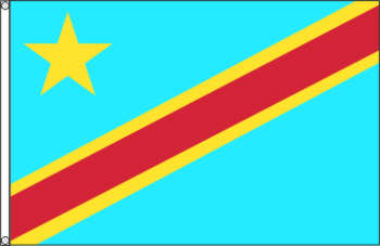 Flagge Kongo (Demokr. Republik, Kinshasa) 150 x 90 cm