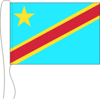 Tischflagge Kongo (Demokr. Republik, Kinshasa) 15 x 25 cm