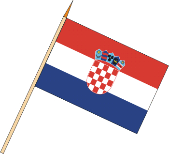 Stockflagge Kroatien ( VE 10 Stück ) 45 x 30 cm