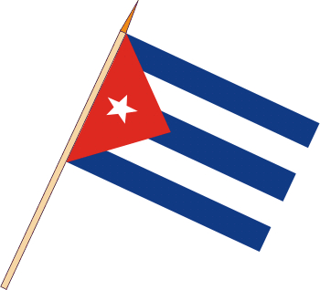 Stockflagge Kuba (VE 10 Stück) 30 x 45 cm