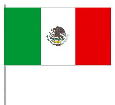 Papierfahnen Mexiko  (1 Stück) - Restposten 12 x 24 cm