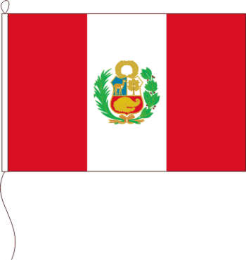 Flagge Peru mit Wappen 120 x 200 cm