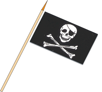 Tischflagge Pirat mit Augenklappe und Kochen (VE 10 Stück) 30 x 45 cm