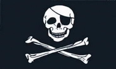 Flagge Pirat mit Augenklappe und Knochen 90 x 150 cm