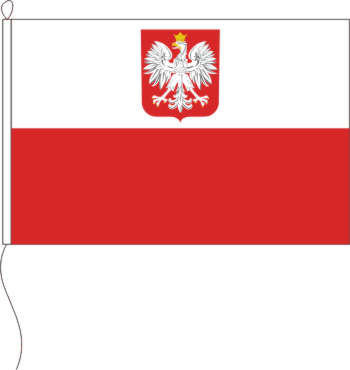 Flagge Polen mit Adler 30 x 20 cm Marinflag