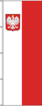 Flagge Polen mit Adler 200 x 80 cm Marinflag