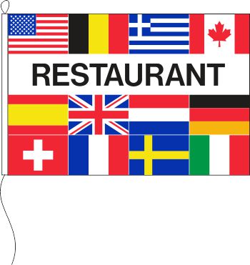 Flagge Restaurant 12 Länder 150 x 100 cm