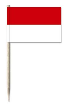 Mini-Papierfahnen Farbe rot/weiß (VE 100 Stück) 3 x 4 cm