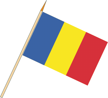 Stockflagge Rumänien (VE 10 Stück) 30 x 45 cm