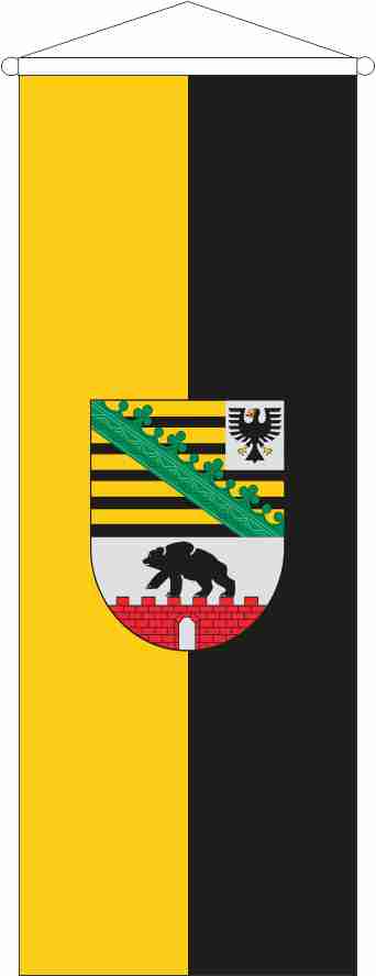 Bannerfahne Sachsen-Anhalt mit Wappen 120 x 300 cm Marinflag