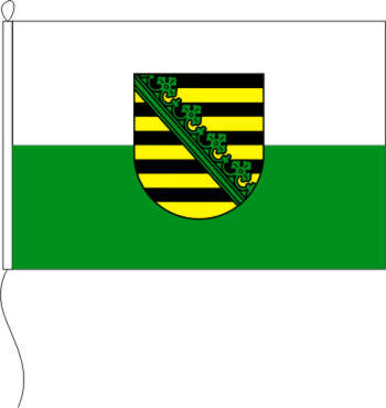 Flagge Sachsen mit Wappen 50 x 75 cm