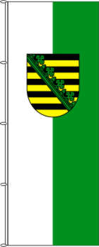 Hochformatflagge Sachsen mit Wappen   80 x 200 cm Marinflag