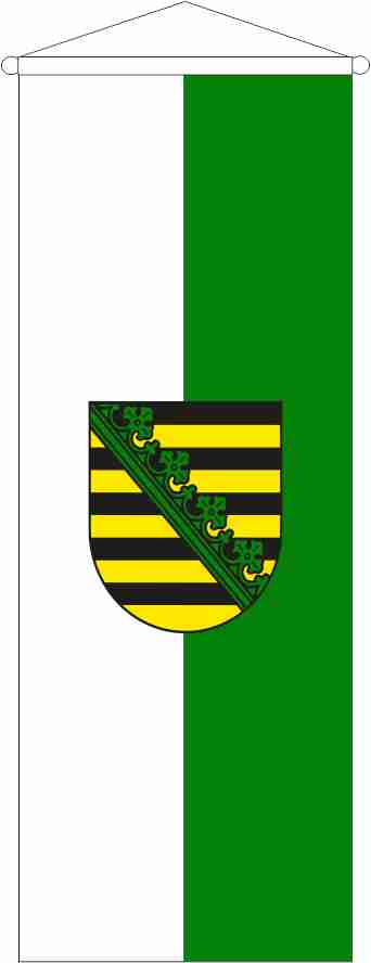 Bannerfahne Sachsen mit Wappen 120 x 300 cm Marinflag