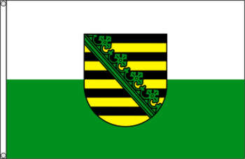 Flagge Sachsen mit Wappen 150 x 90 cm