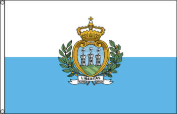 Flagge San Marino mit Wappen 150 x 90 cm