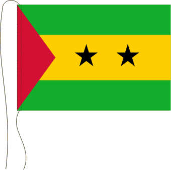 Tischflagge Sao Tomé + Principe 15 x 25 cm