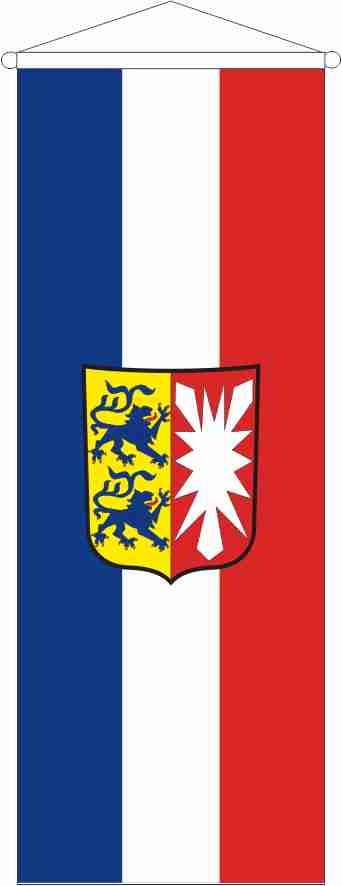 Bannerfahne Schleswig-Holstein mit Wappen 120 x 300 cm Marinflag