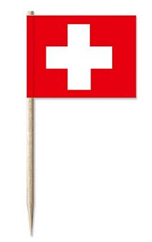 Mini-Papierfahnen Schweiz (VE 1000 Stück) 3 x 4 cm