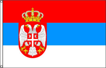 Flagge Serbien mit Wappen 150 x 90 cm