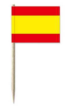 Mini-Papierfahnen Spanien (VE 100 Stück) 3 x 4 cm