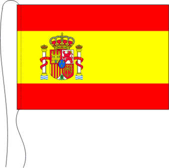 Tischflagge Spanien mit Wappen 15 x 25 cm