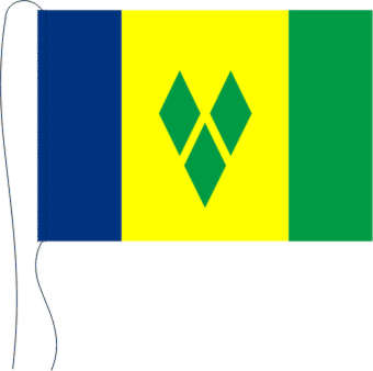 Tischflagge St. Vincent + Grenadines 15 x 25 cm