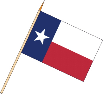 Stockflagge Texas (1 Stück) 45 x 30 cm