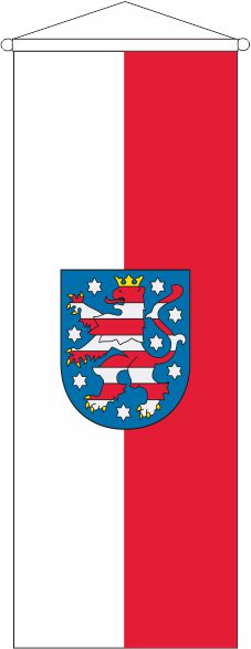 Bannerfahne Thüringen mit Wappen 120 x 300 cm Marinflag