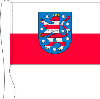 Tischflagge Thüringen mit Wappen 15 x 25 cm