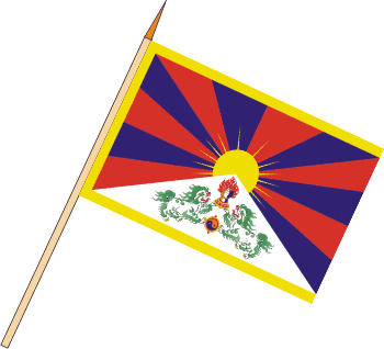 Stockflagge Tibet ( VE 10 Stück ) 45 x 30 cm