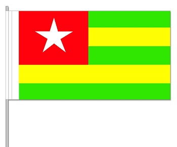 Papierfahnen Togo   (VE   100 Stück) 12 x 24 cm