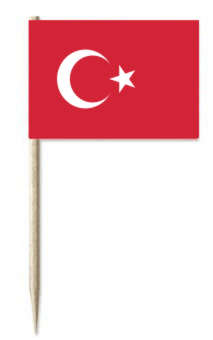 Mini-Papierfahnen Türkei (VE 1000 Stück) 3 x 4 cm