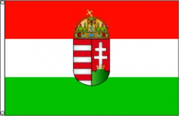 Flagge Ungarn mit Wappen 150 x 90 cm