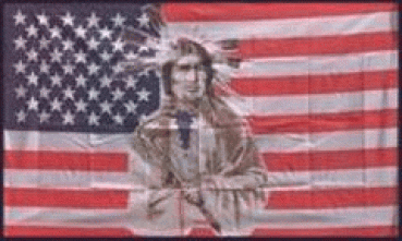 Flagge USA mit Indianer 150 x 90 cm