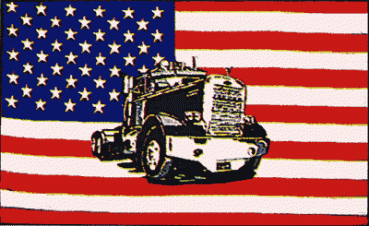 Flagge USA mit LKW 150 x 90 cm