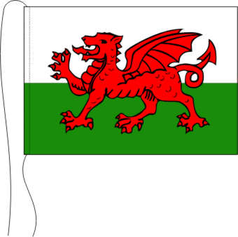 Tischflagge Wales 15 x 25 cm