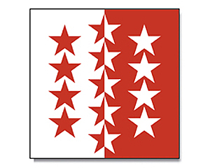 Flagge Wallis (Schweiz) 150x150