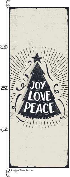 Hochformatflagge Weihnachten Joy Love Peace 150 x 400 cm Marinflag