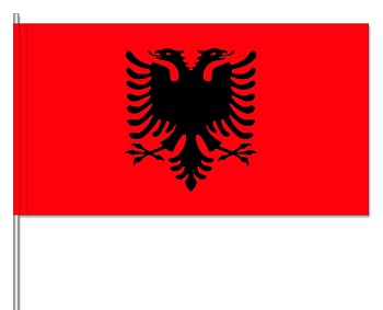 Papierfahnen Albanien  (VE    50 Stück) 12 x 24 cm